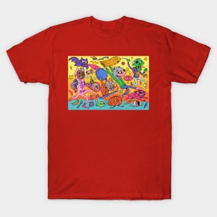 Spooky colorful Halloween creatures T-Shirt